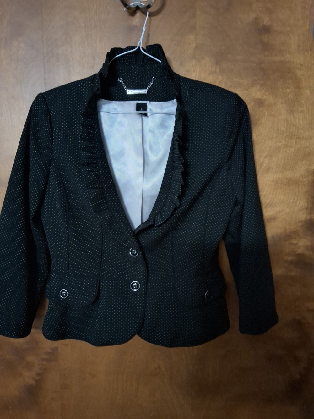 White House Black Market Black Ruffle-Trim Blazer